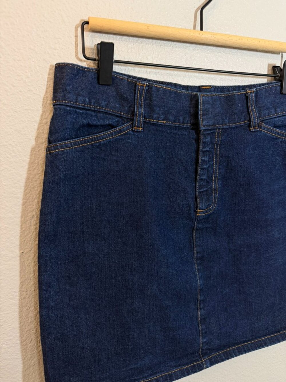 Gap Factory Dark Wash Denim Mini Skirt Hip-Hugger Stretch - Size 10